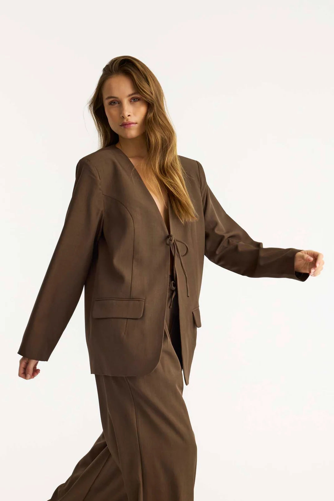 Lula oversize Blazer - brúnn