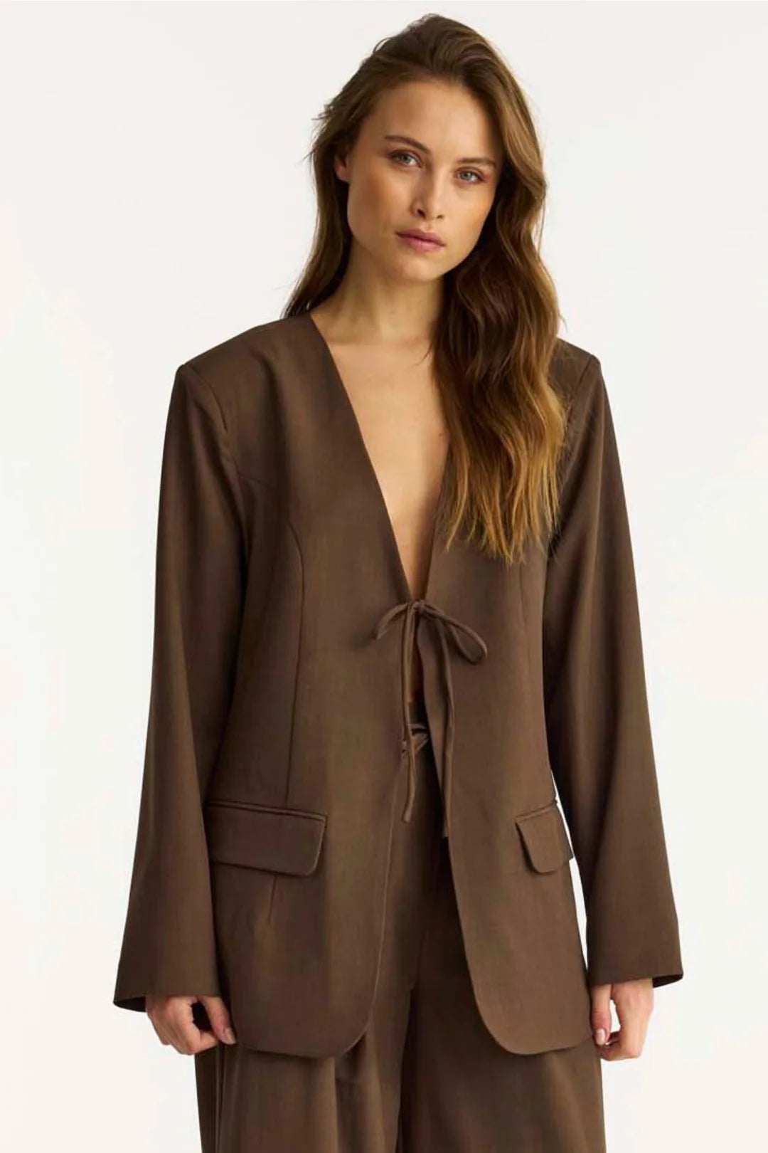Lula oversize Blazer - brúnn