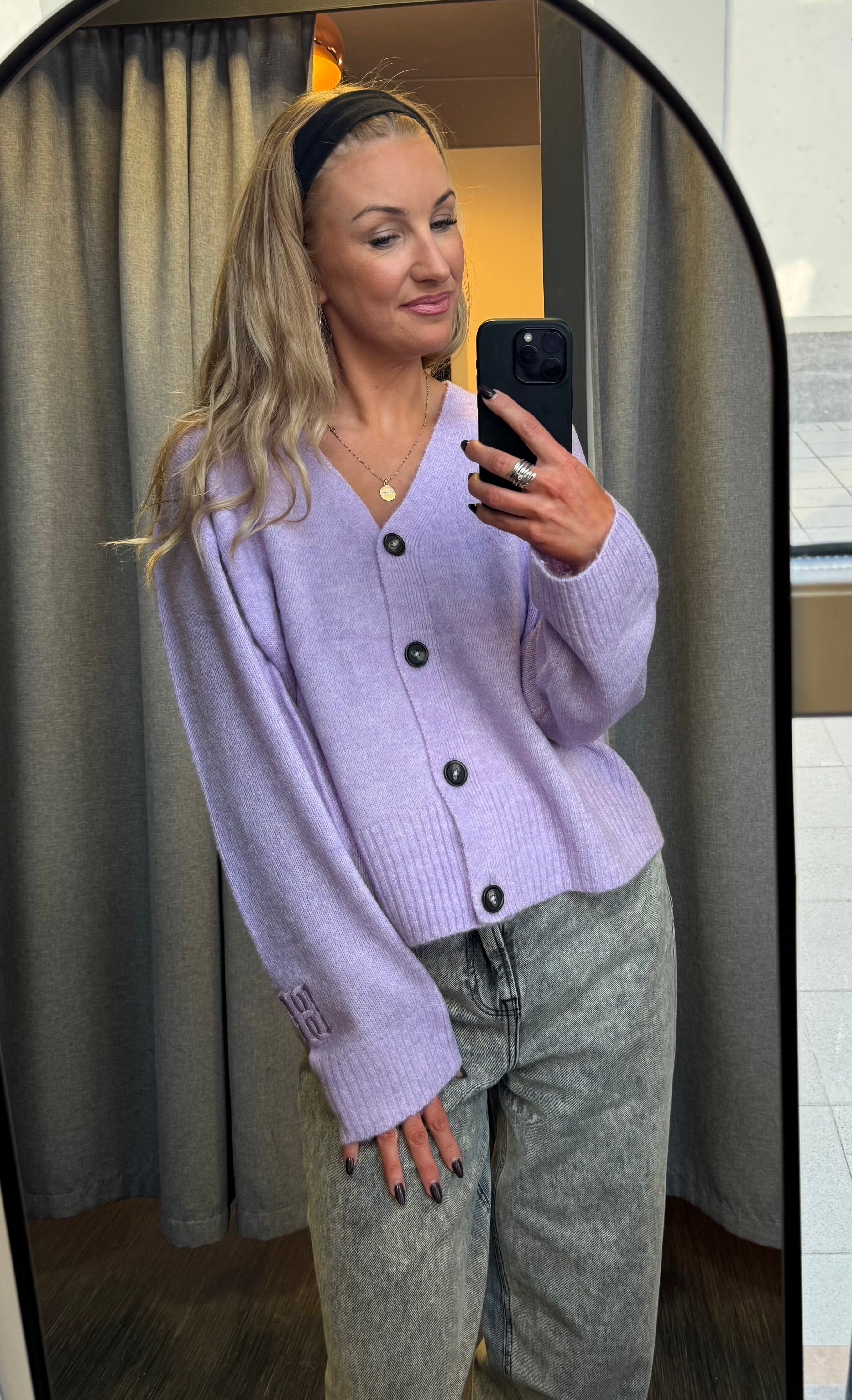 Baling peysa hneppt - fjólublá