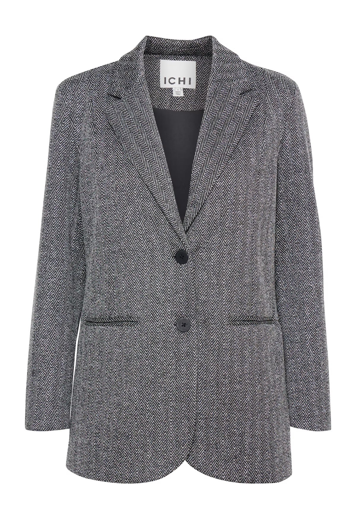 Kate jacquard oversize blazer - svartur & grár
