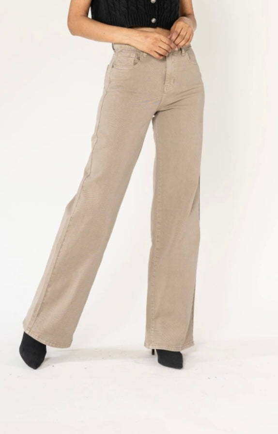 Carter gallabuxur wide leg - taupe