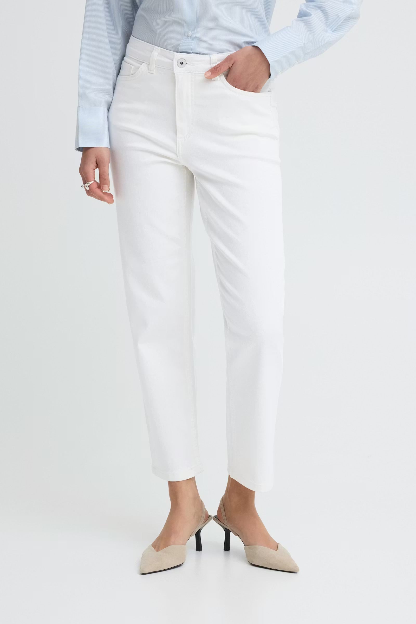 Ziggy raven gallabuxur - hvítar