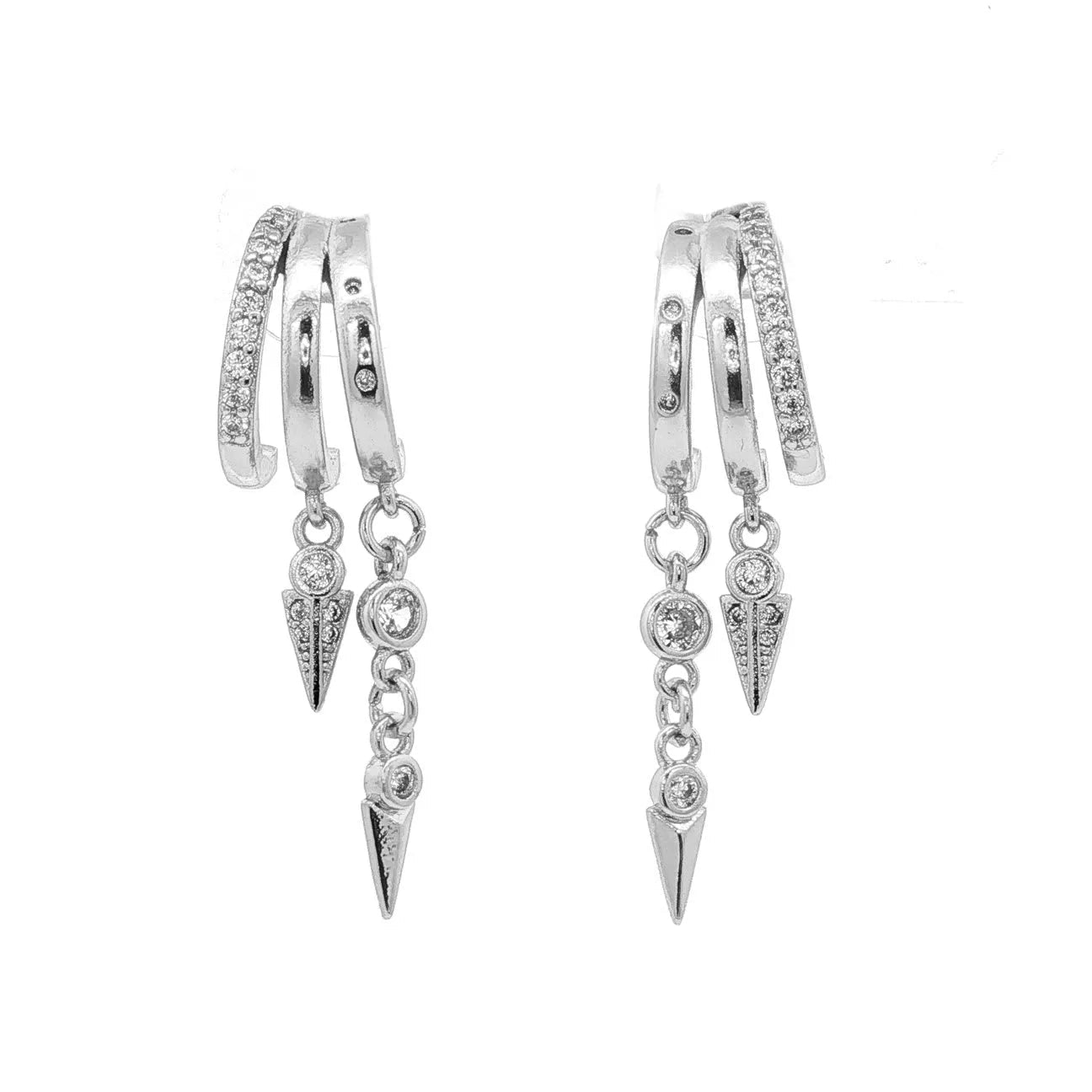 Just Oslo | Earrings Hanging | Triple Hoops | Silver