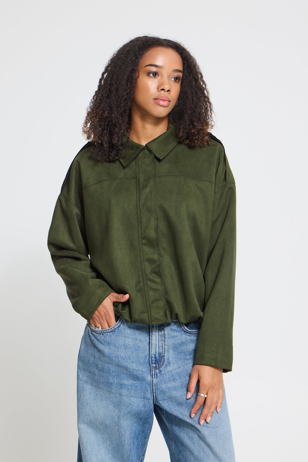 Keisha suede jakki - khaki