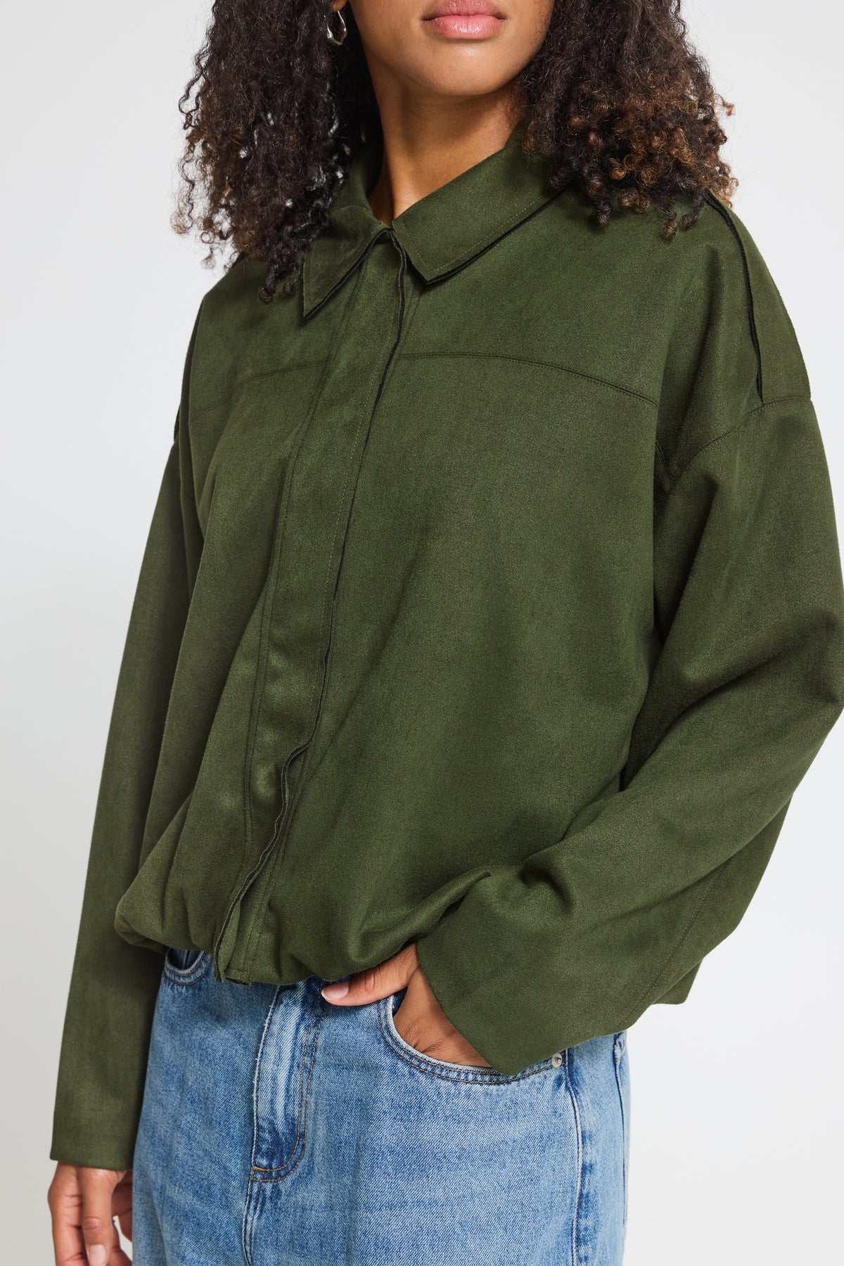Keisha suede jakki - khaki