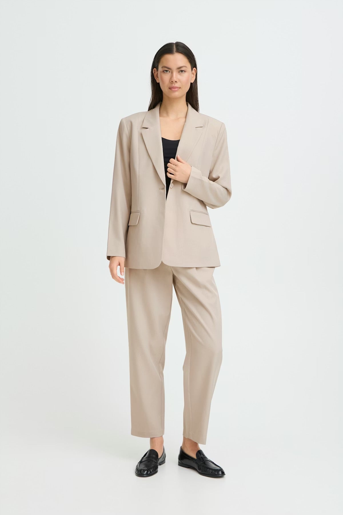 Fava long blazer - dove