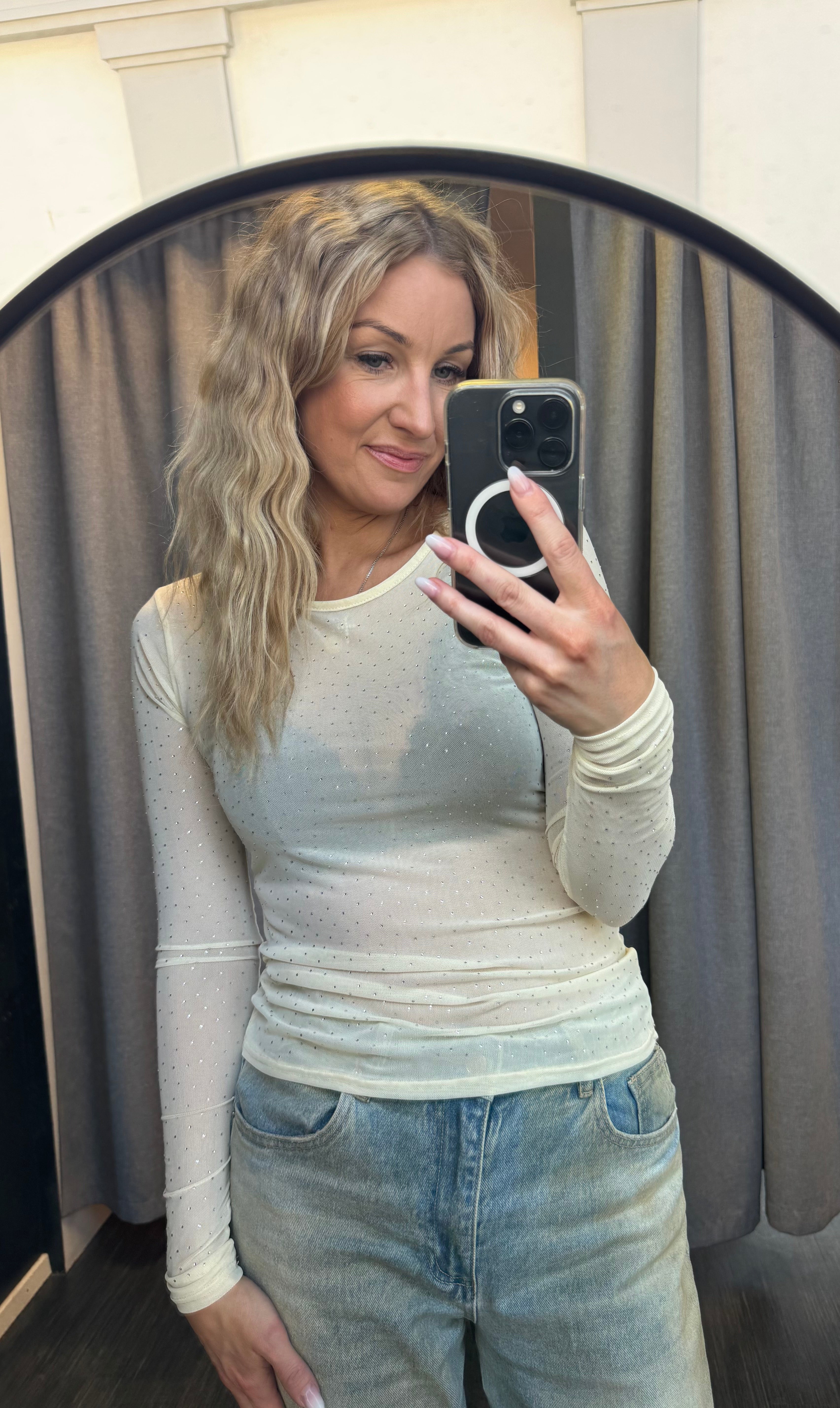 Mesh demantatoppur - butter yellow