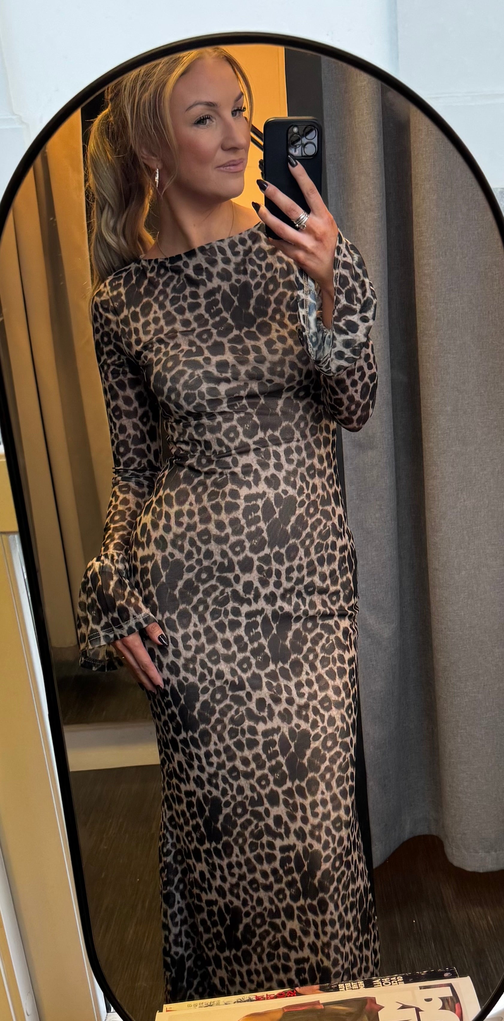 Whitney leopard kjóll