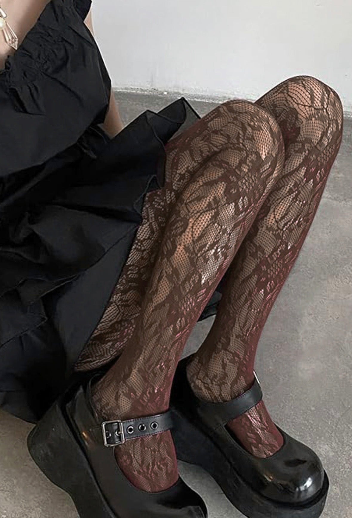 Lace sokkabuxur - brúnar