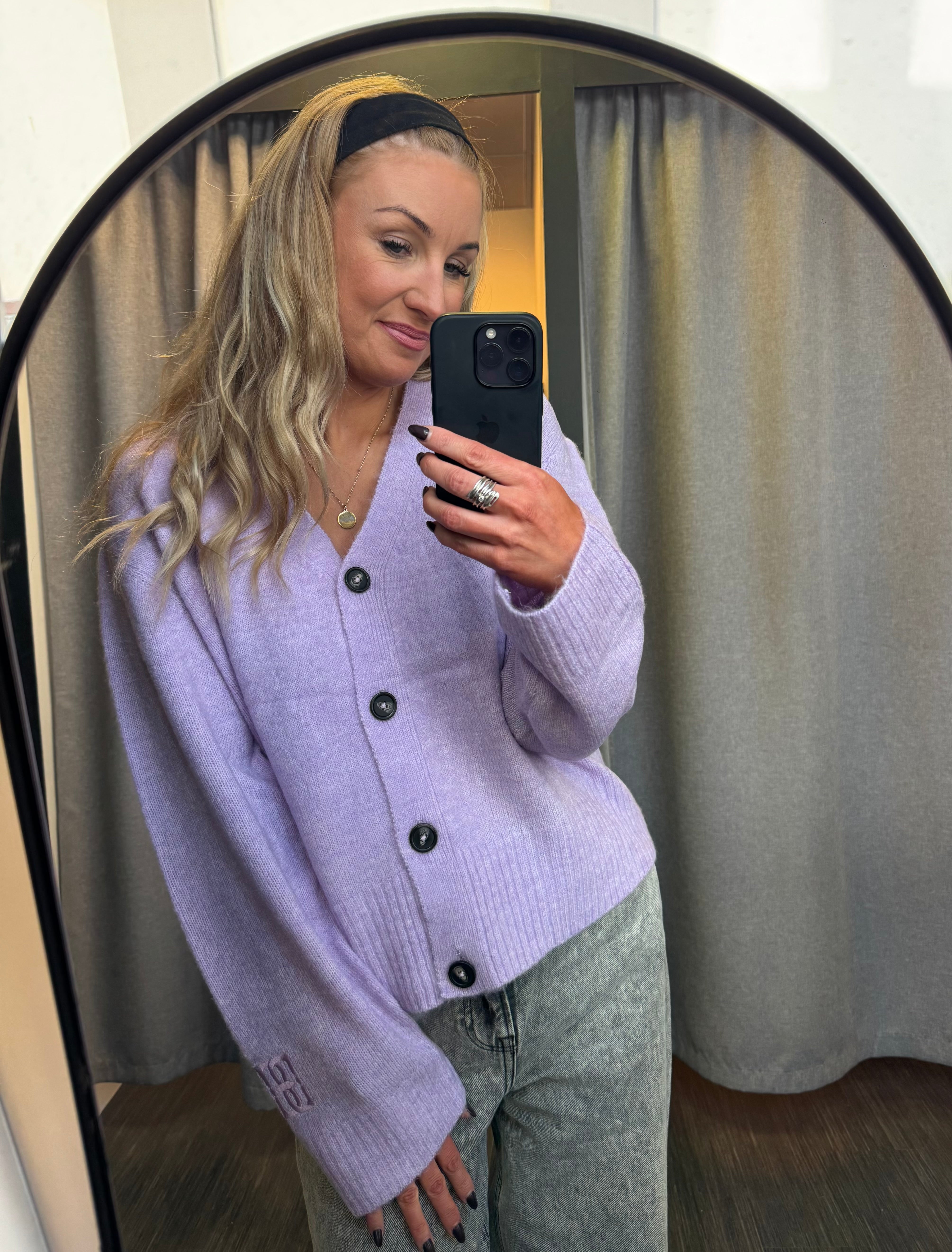 Baling peysa hneppt - fjólublá