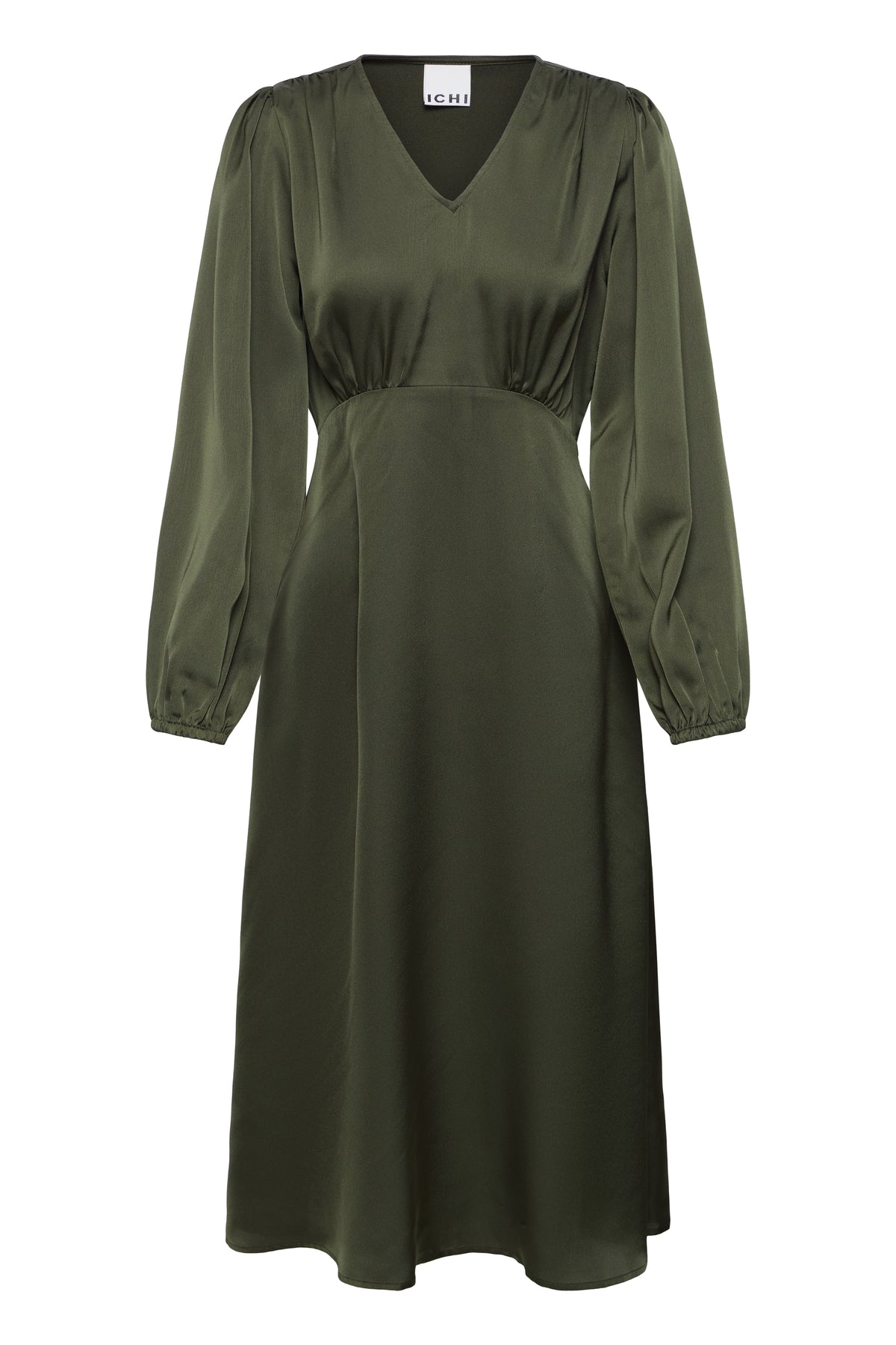 Stormy satín kjóll - khaki