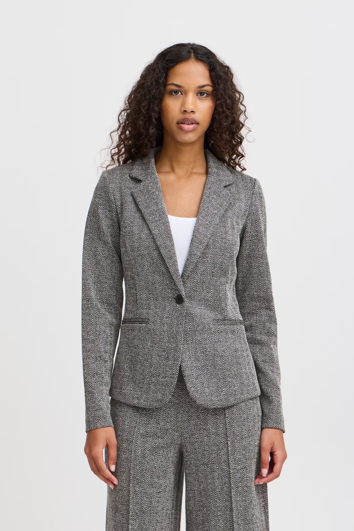 Kate Jacquard blazer - svartur & grár