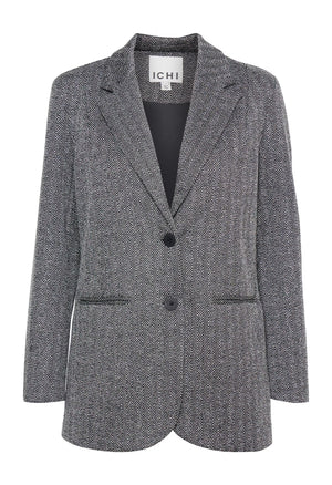 Kate jacquard oversize blazer - svartur & grár