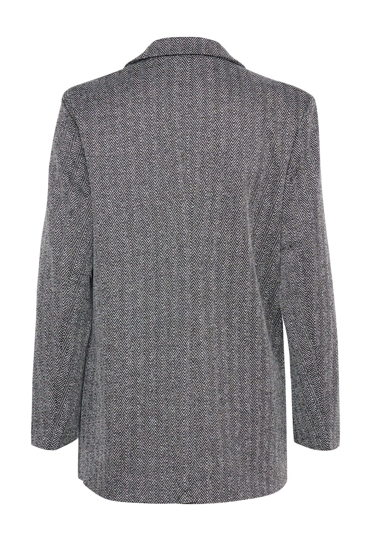 Kate jacquard oversize blazer - svartur & grár