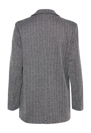 Kate jacquard oversize blazer - svartur & grár