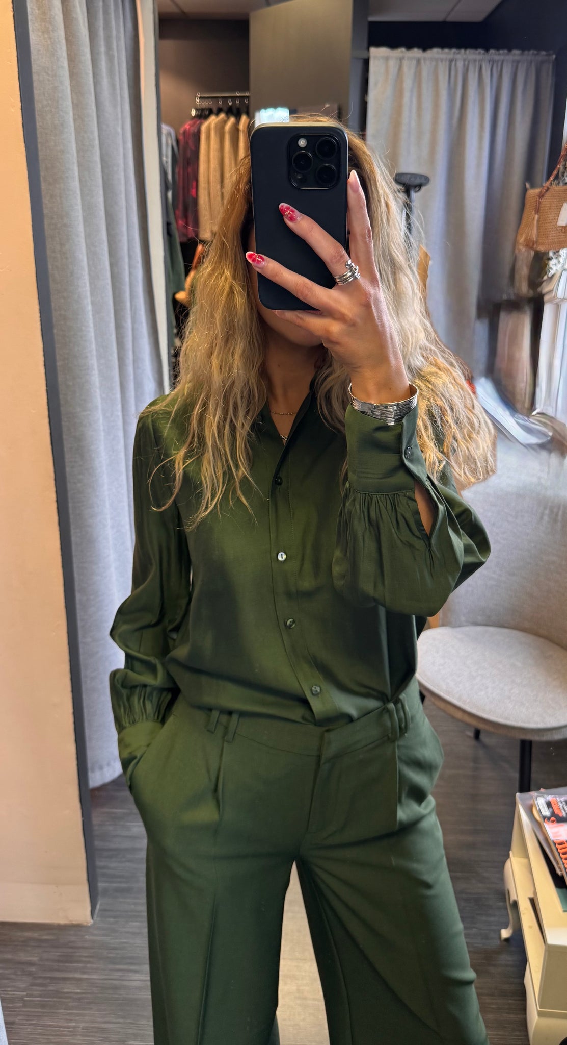 Karlani skyrta - græn