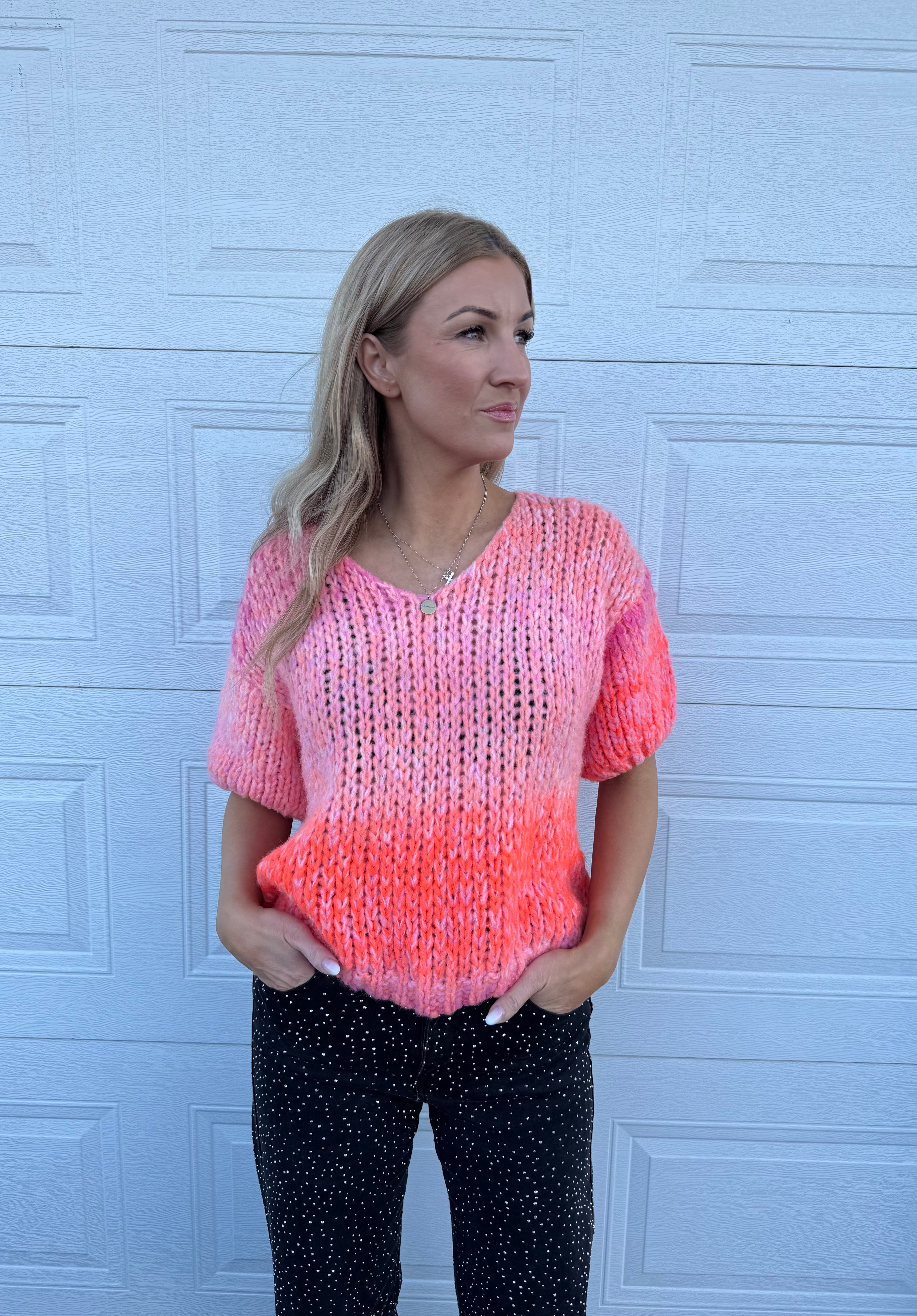 Tooday peysa - peach/pink