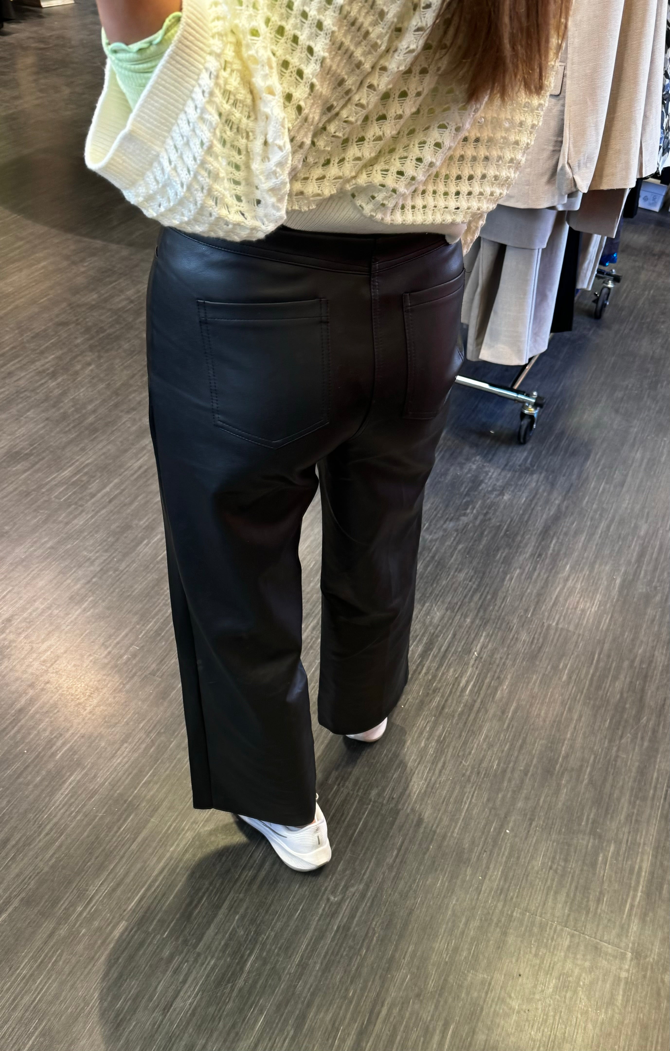 pleðurbuxur straightfit