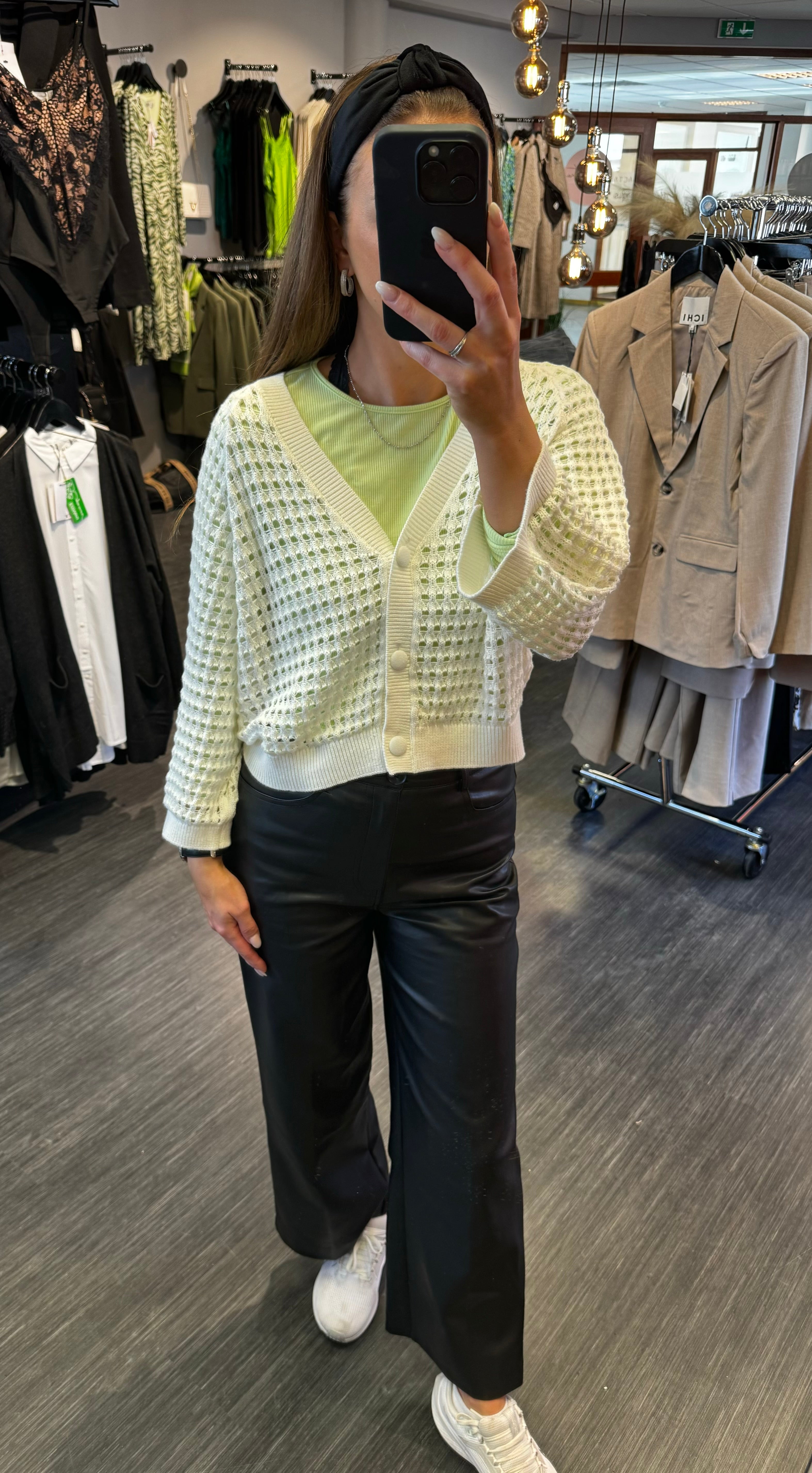 pleðurbuxur straightfit