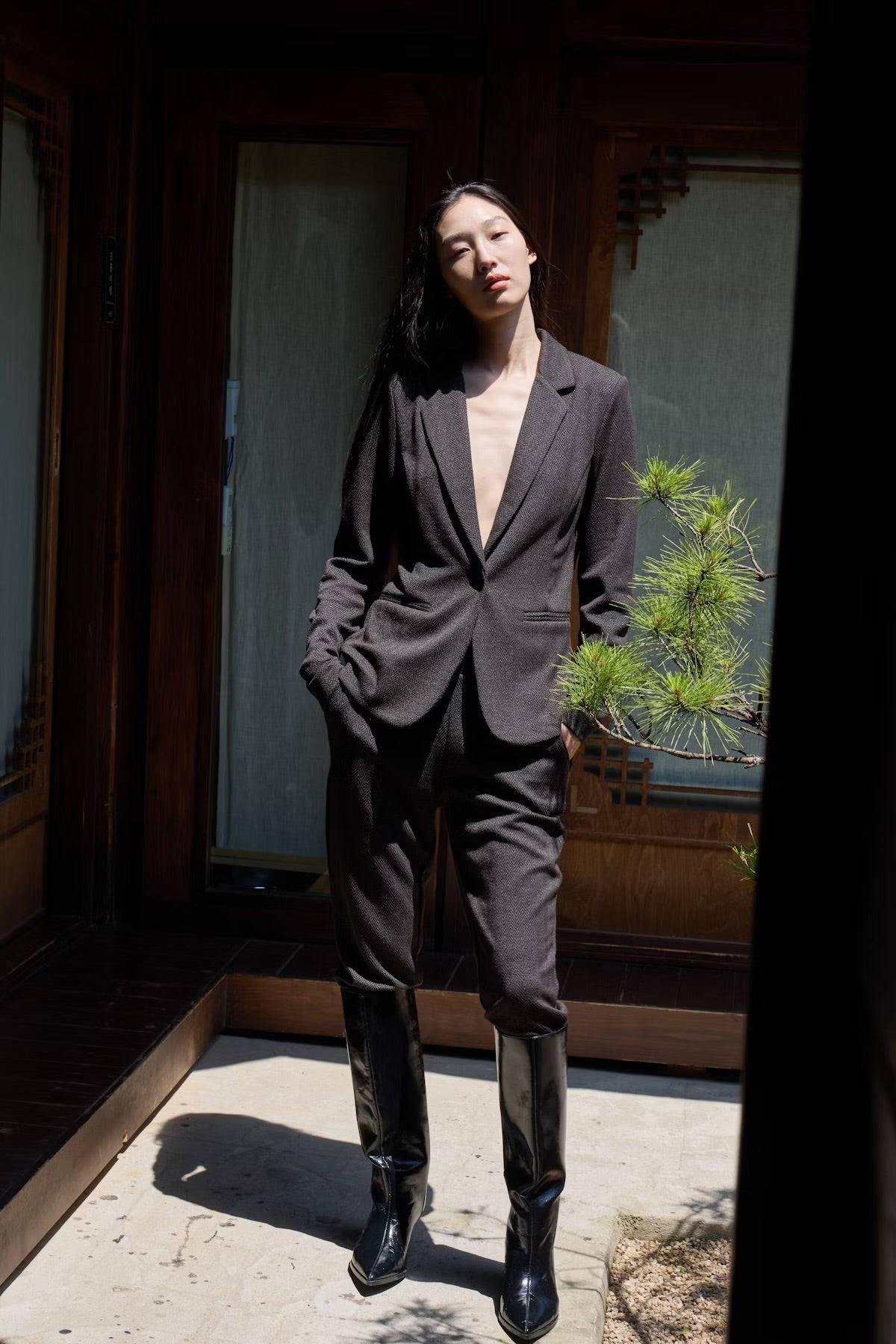 Kate jacquard blazer - Black brown