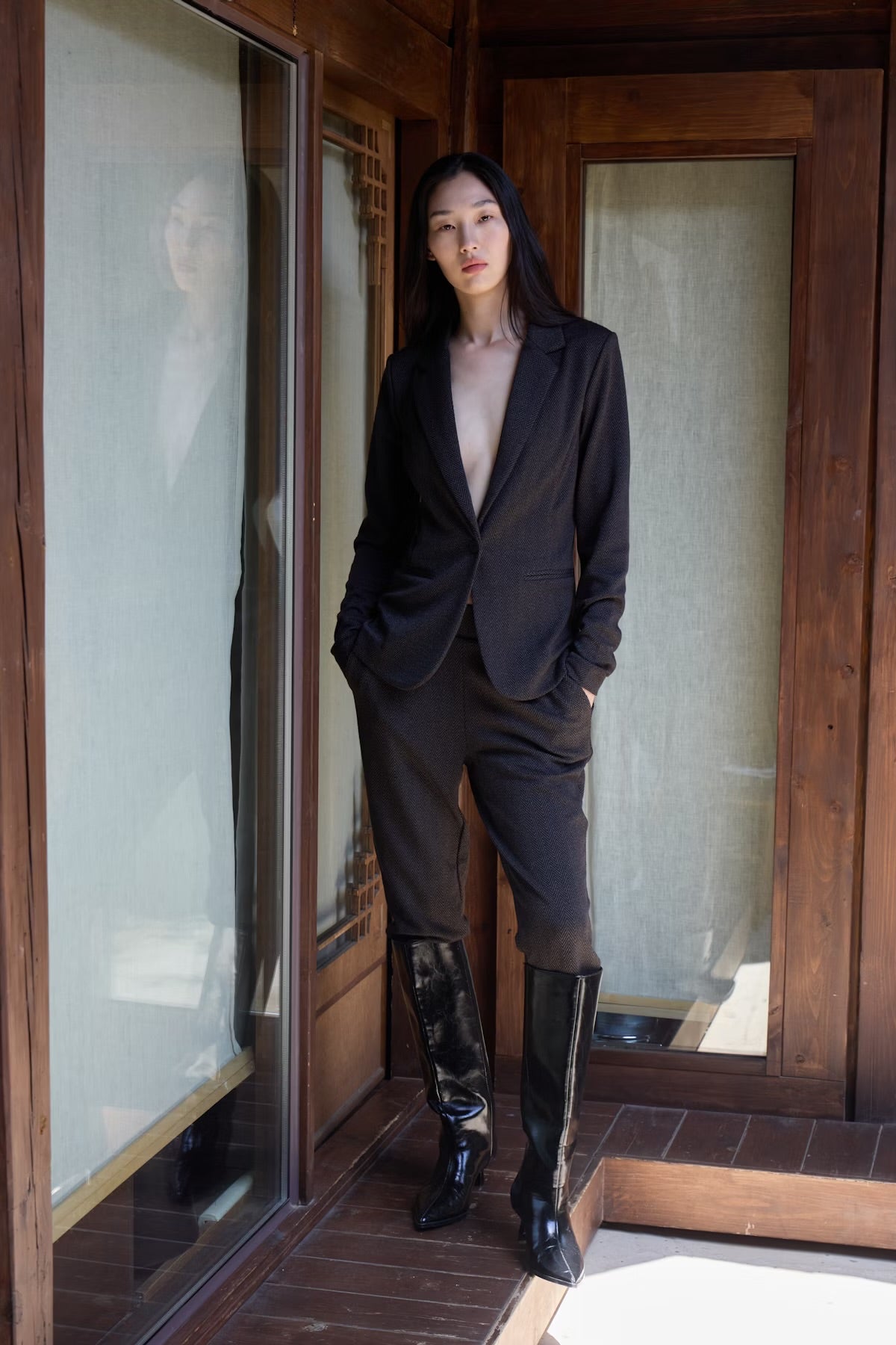 Kate jacquard blazer - Black brown