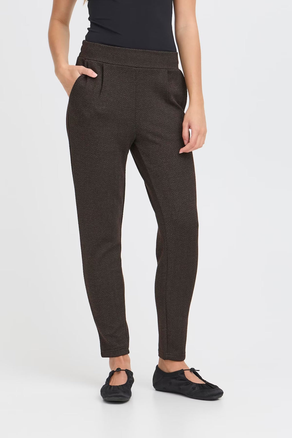 Kate jacquard buxur - black brown