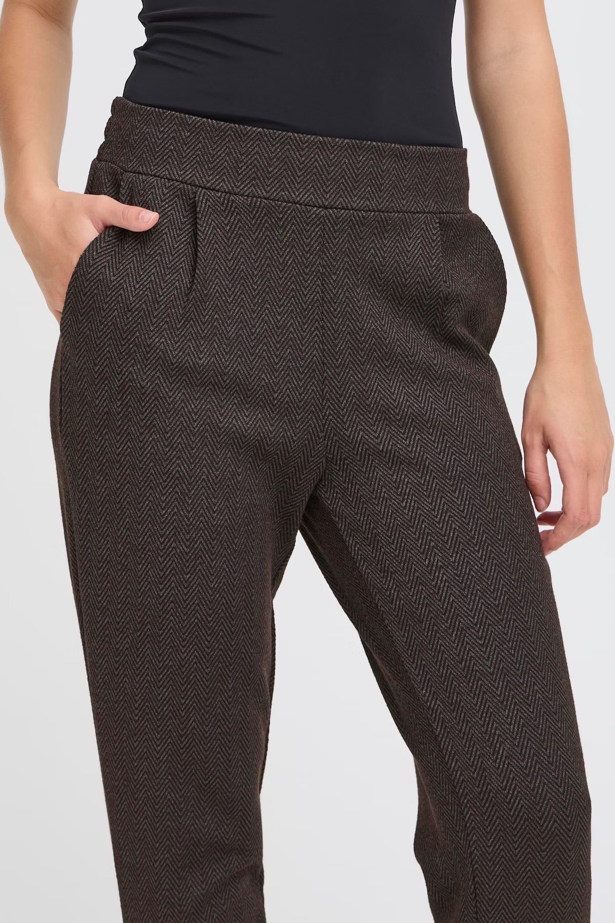 Kate jacquard buxur - black brown