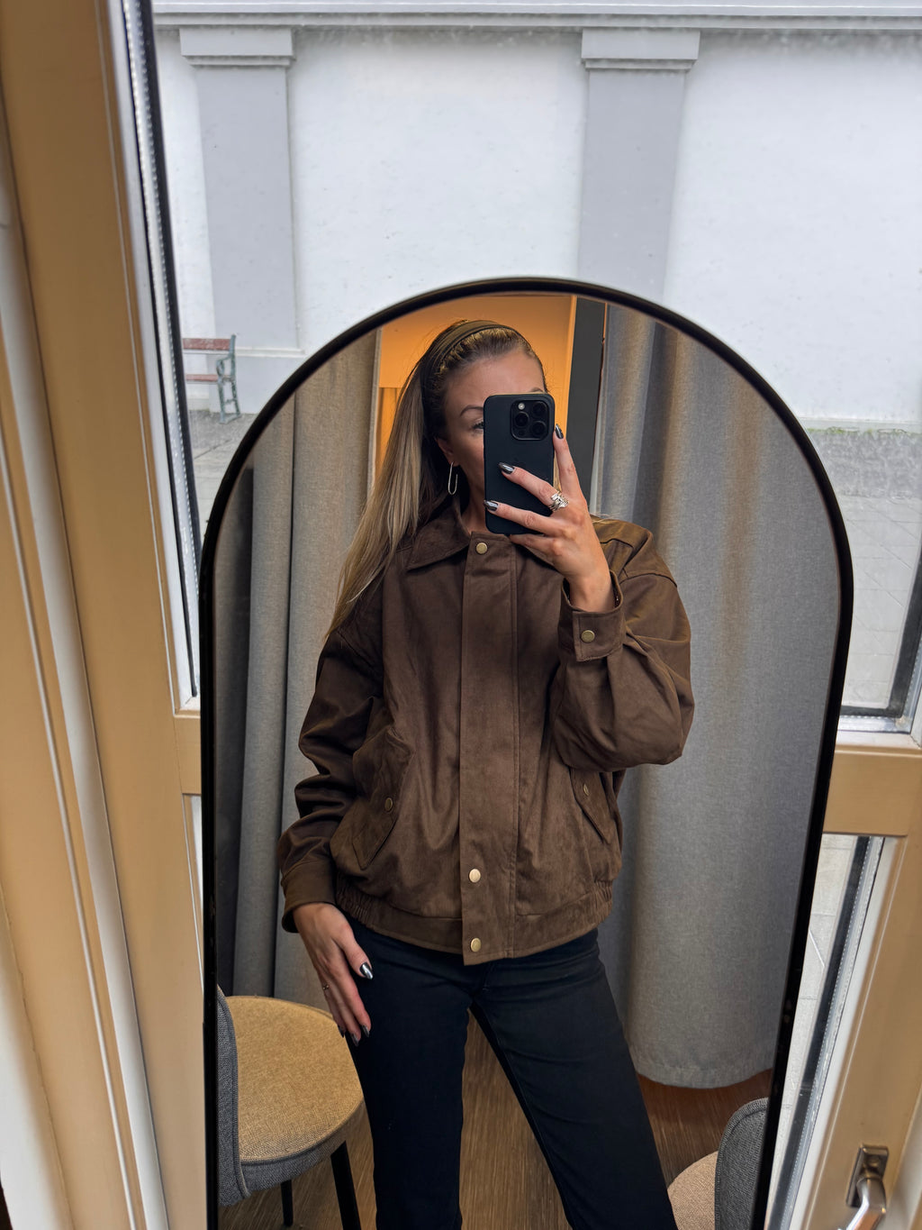 Teresa faux suede jakki - coffee