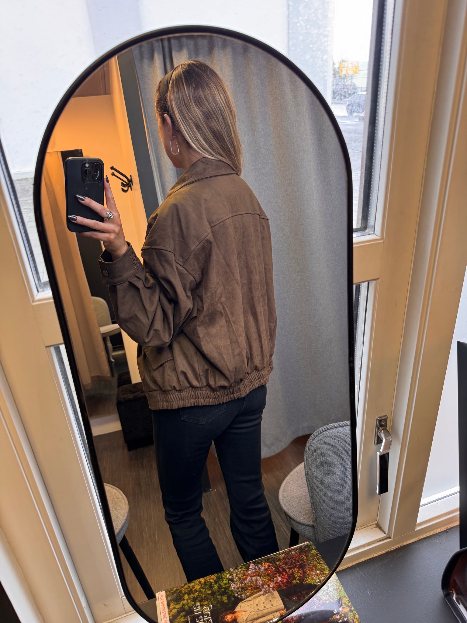 Teresa faux suede jakki - coffee