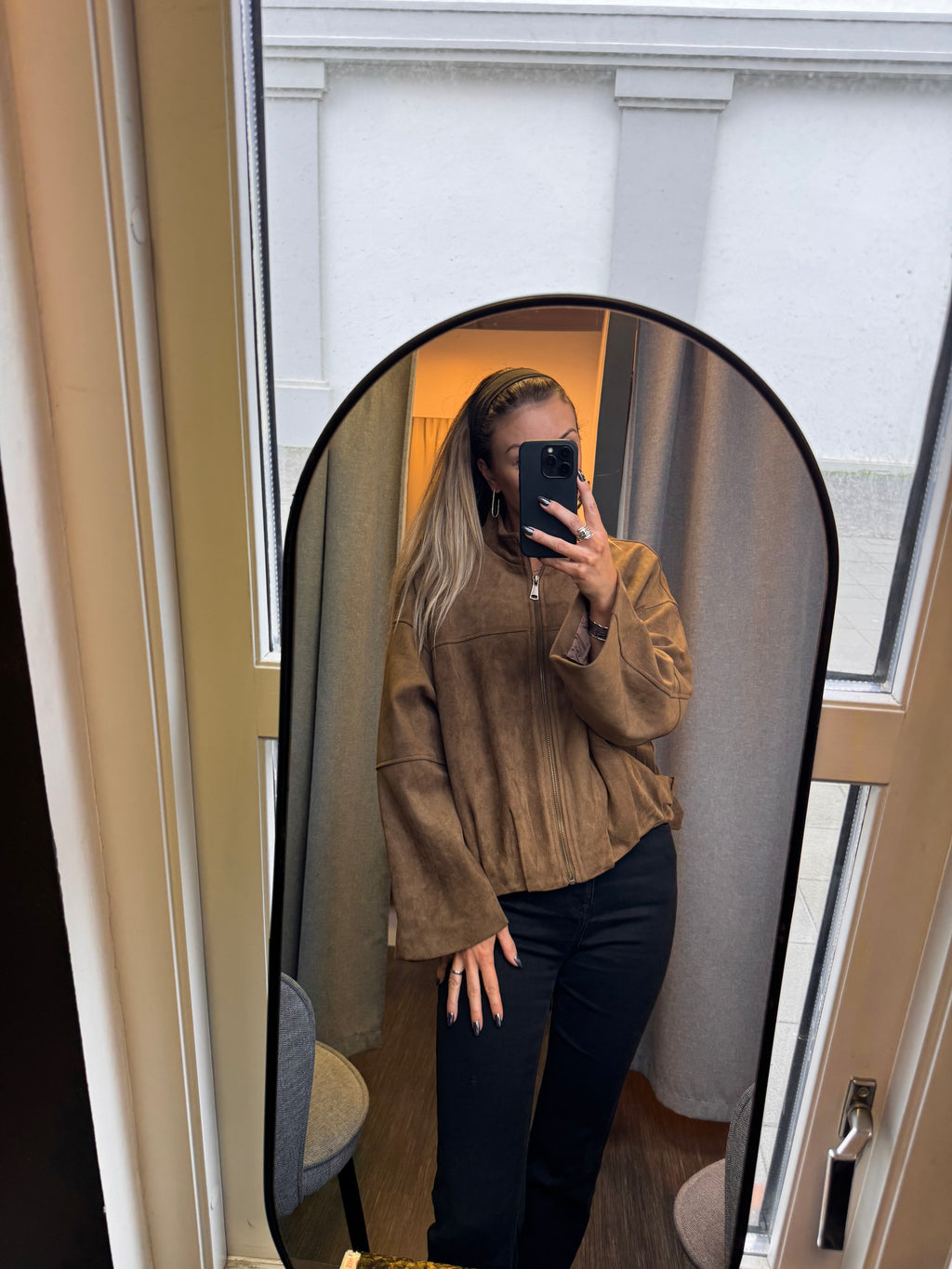 Jessica faux suede jakki - camel