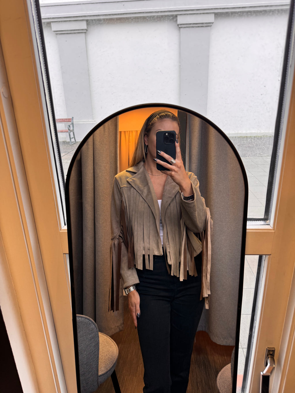 Aþena kögurjakki - taupe