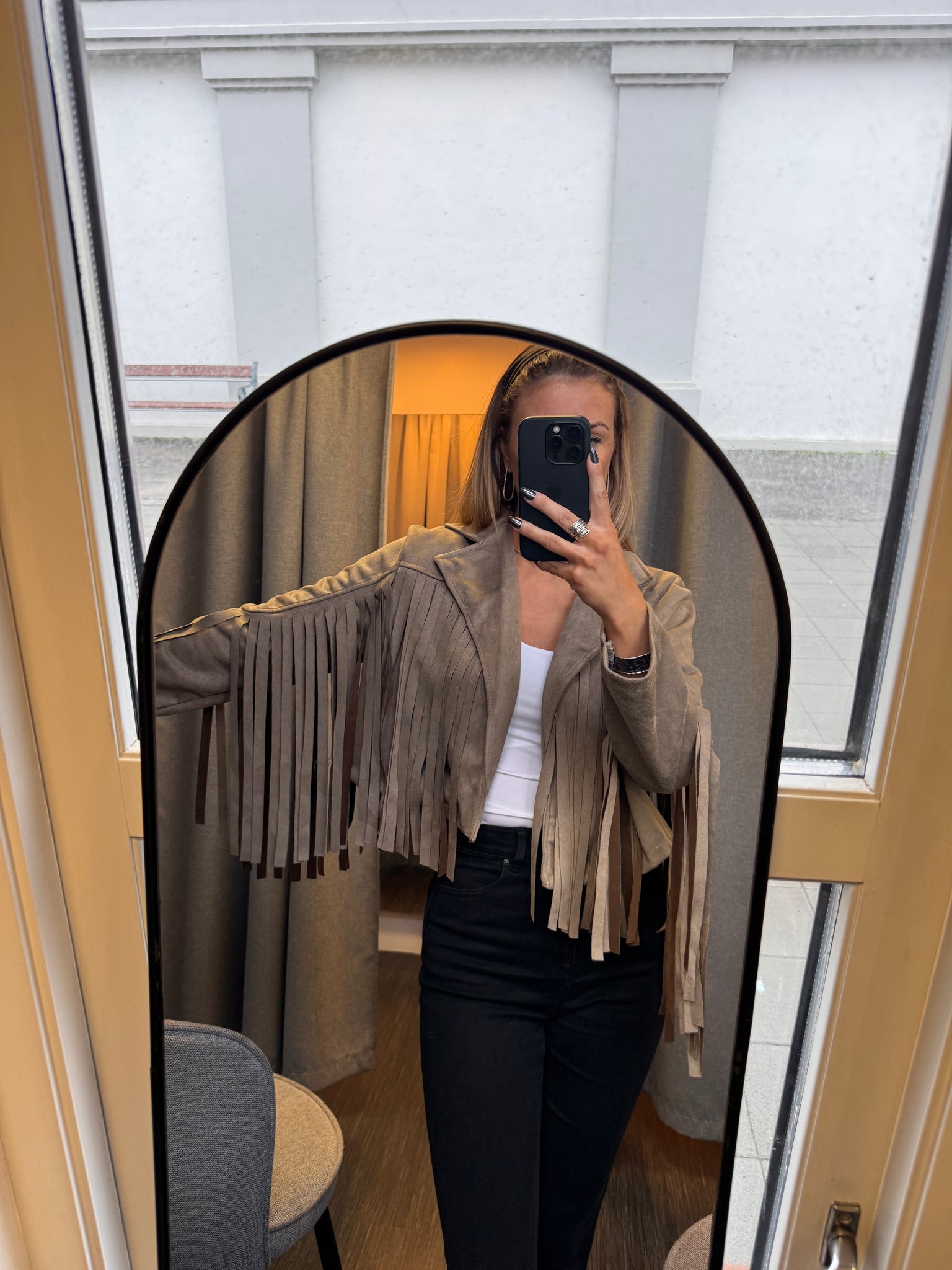 Aþena kögurjakki - taupe