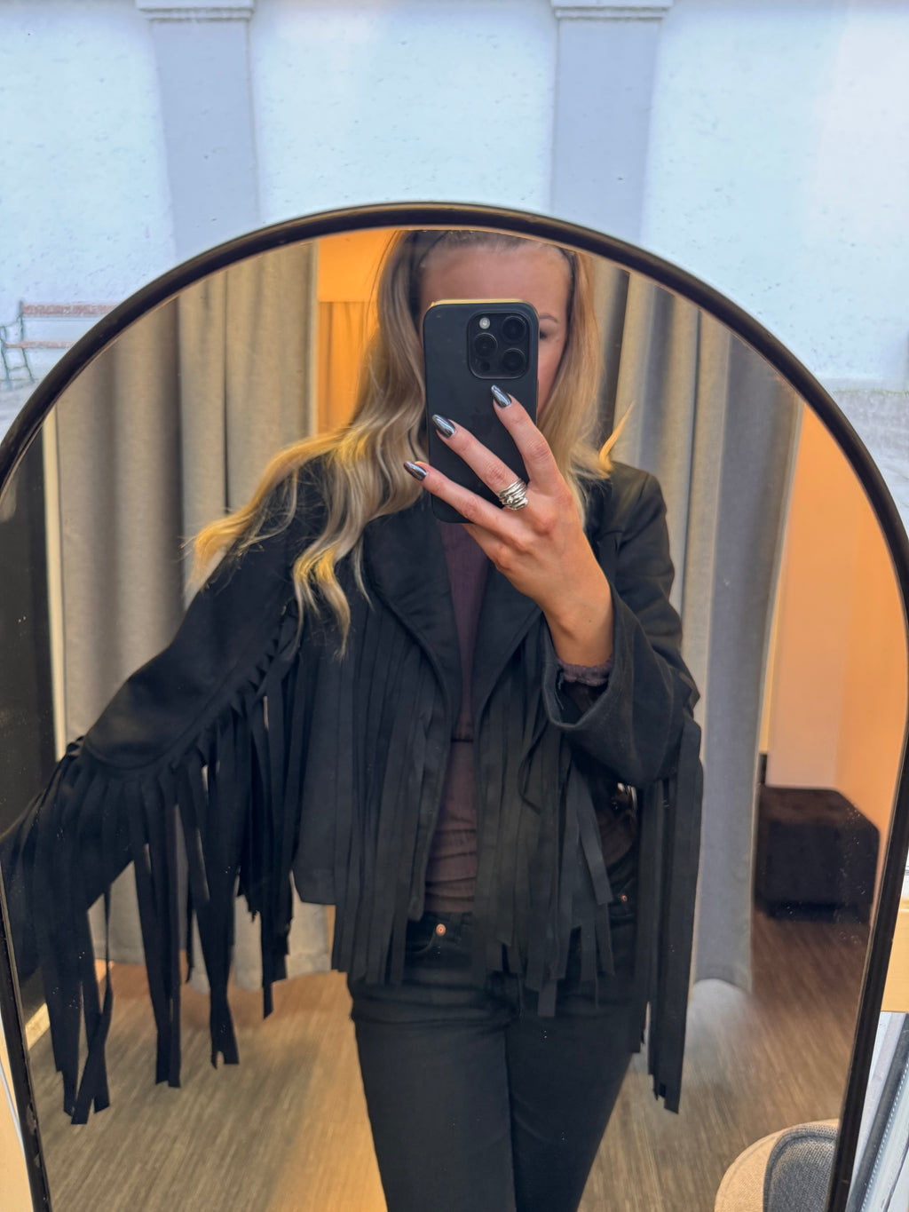 Aþena kögurjakki - svartur