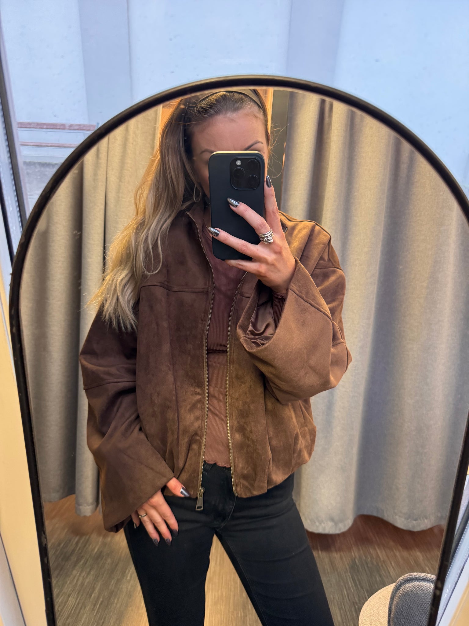 Jessica faux suede jakki - coffee