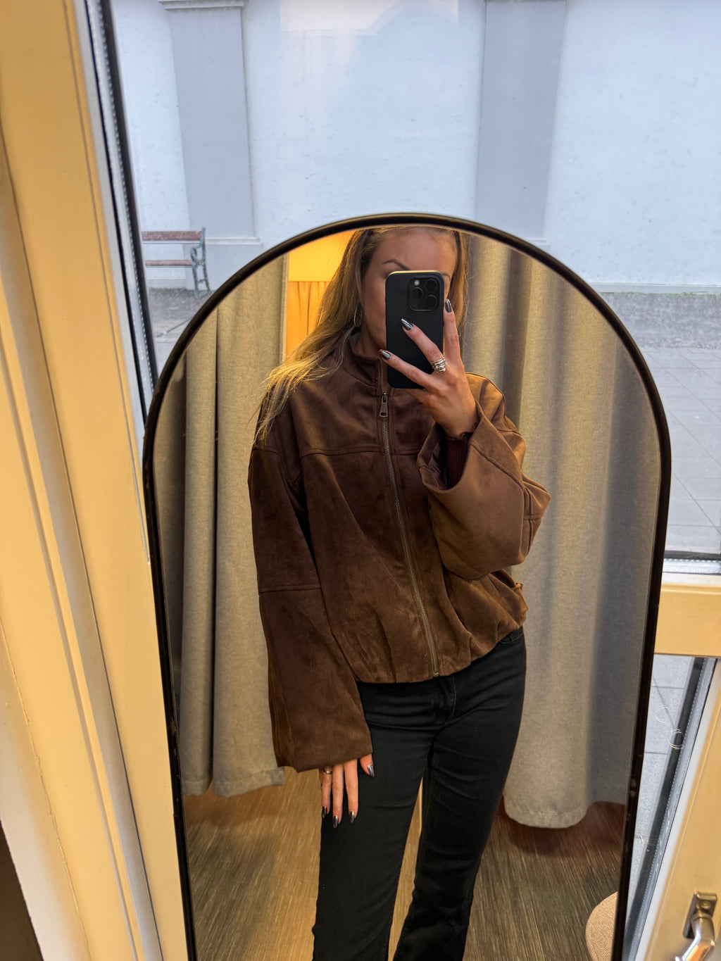 Jessica faux suede jakki - coffee