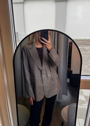 Blair oversize pinstripe blazer - taupe