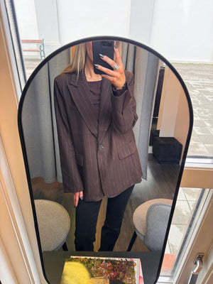 Blair oversize pinstripe blazer - dökkbrúnn