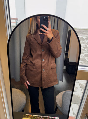 Kylie straight suede blazer - camel