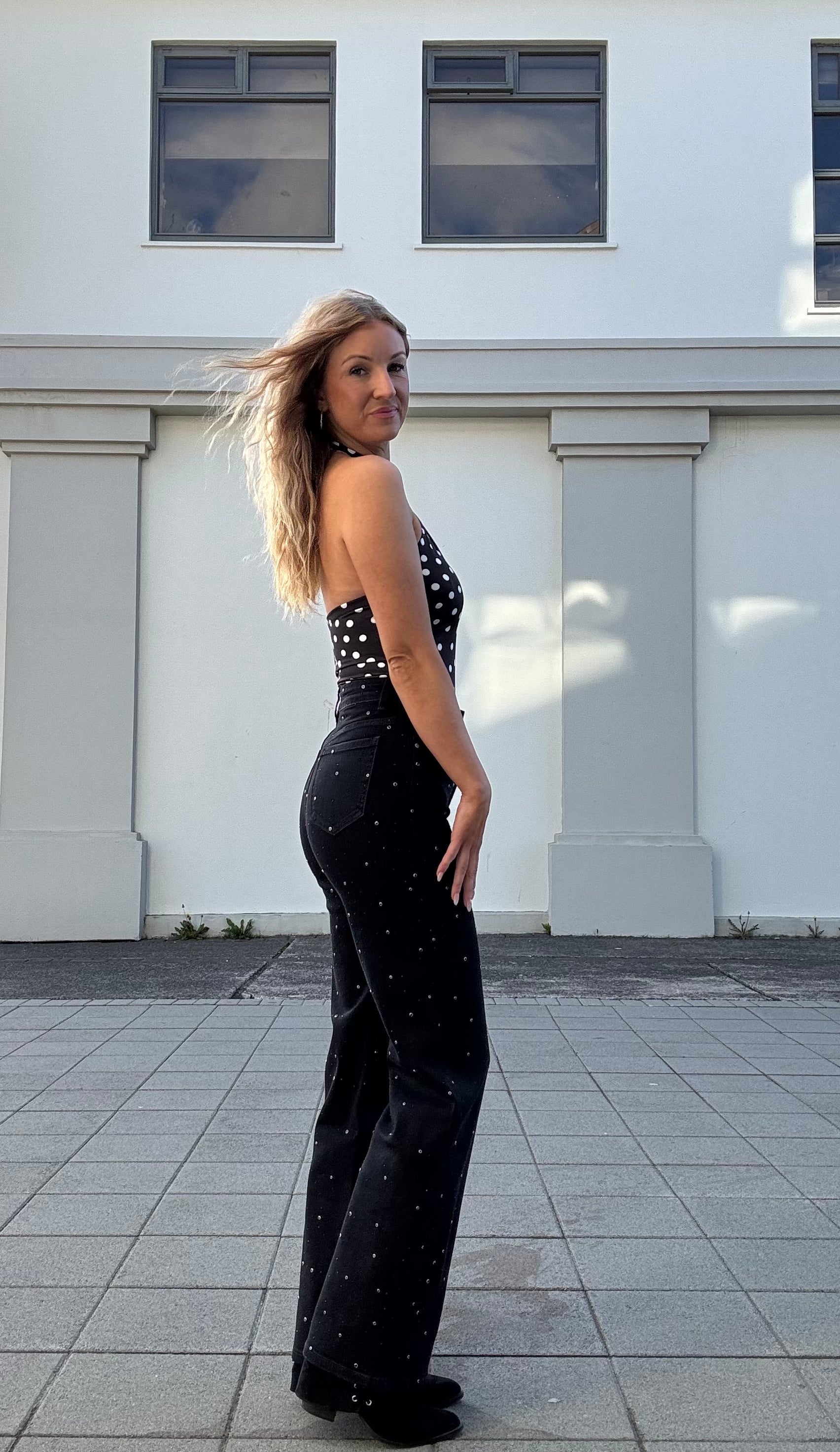 Cleo demantagallabuxur - svartar