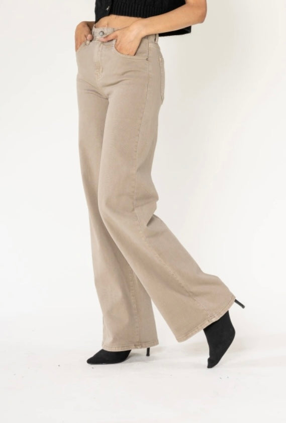 Carter gallabuxur wide leg  - taupe