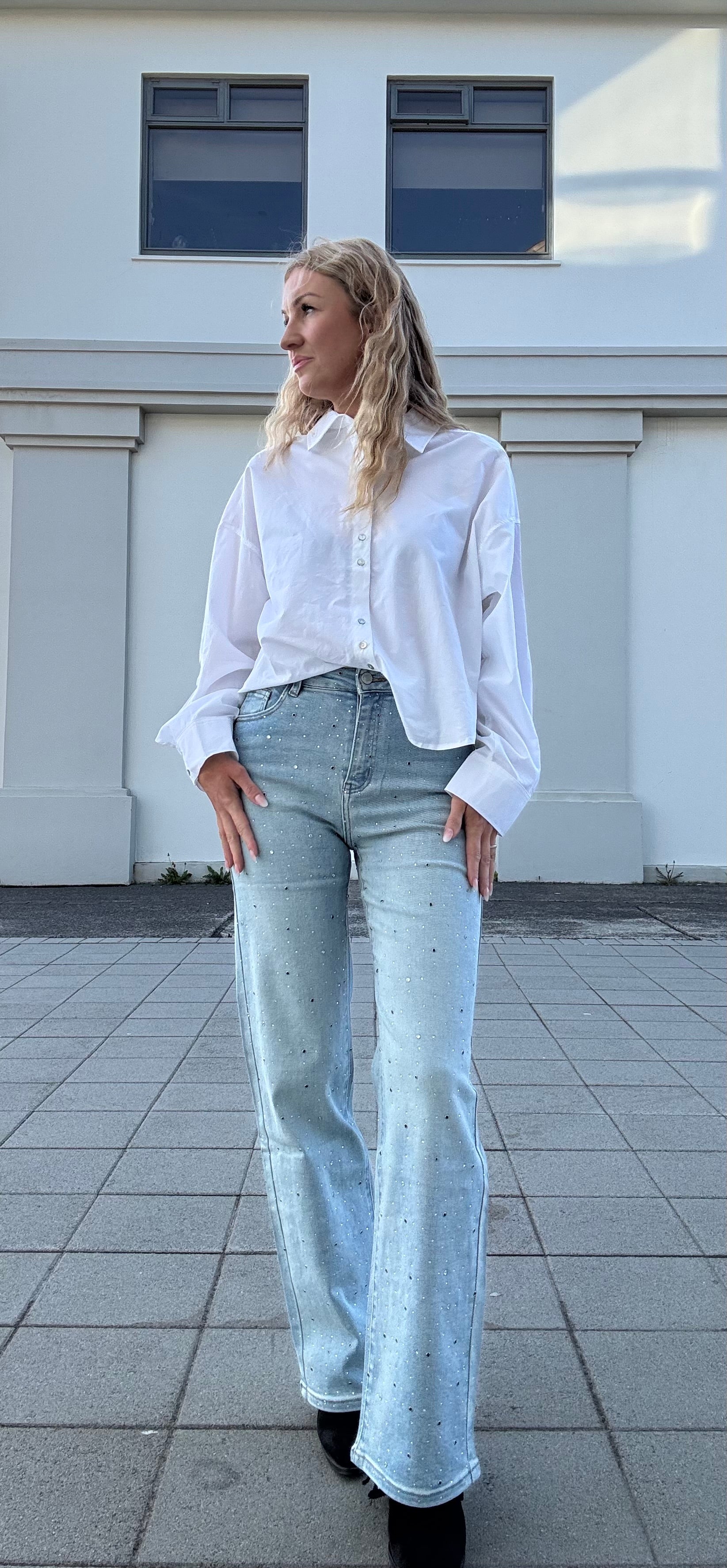 Cleo demantagallabuxur - light denim