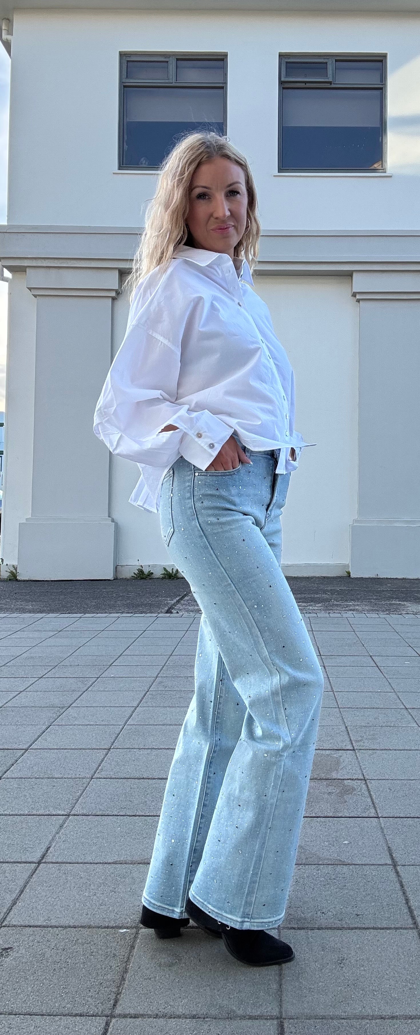 Cleo demantagallabuxur - light denim