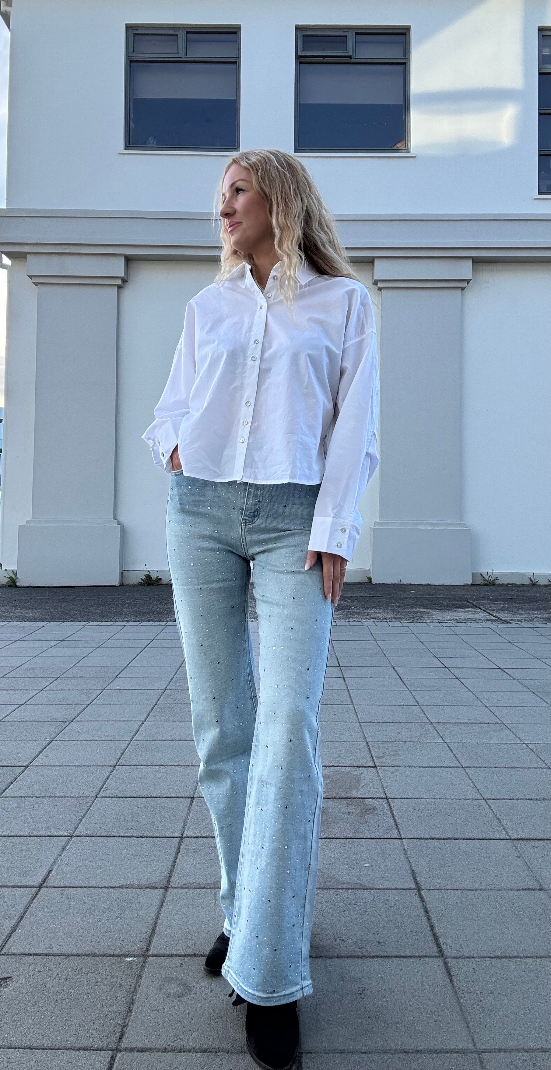 Cleo demantagallabuxur - light denim