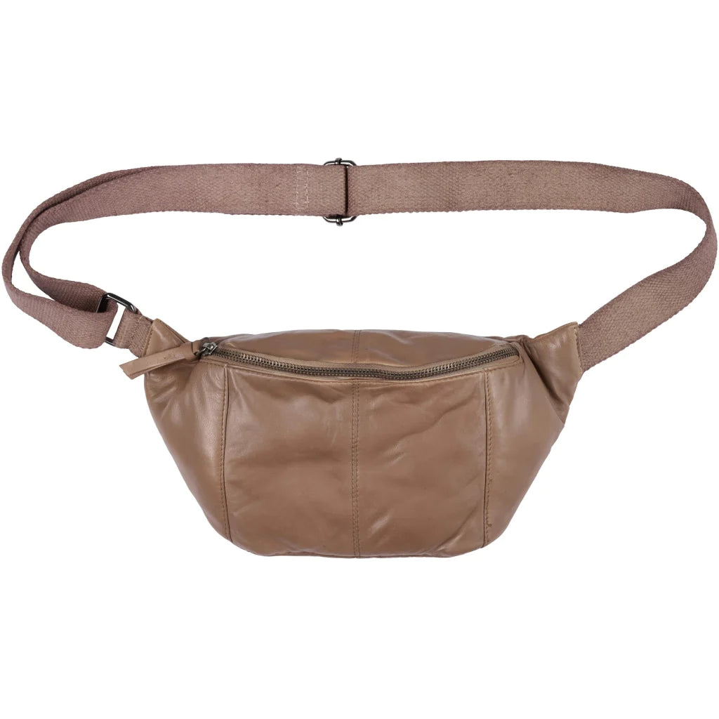 Leður bum bag - beige