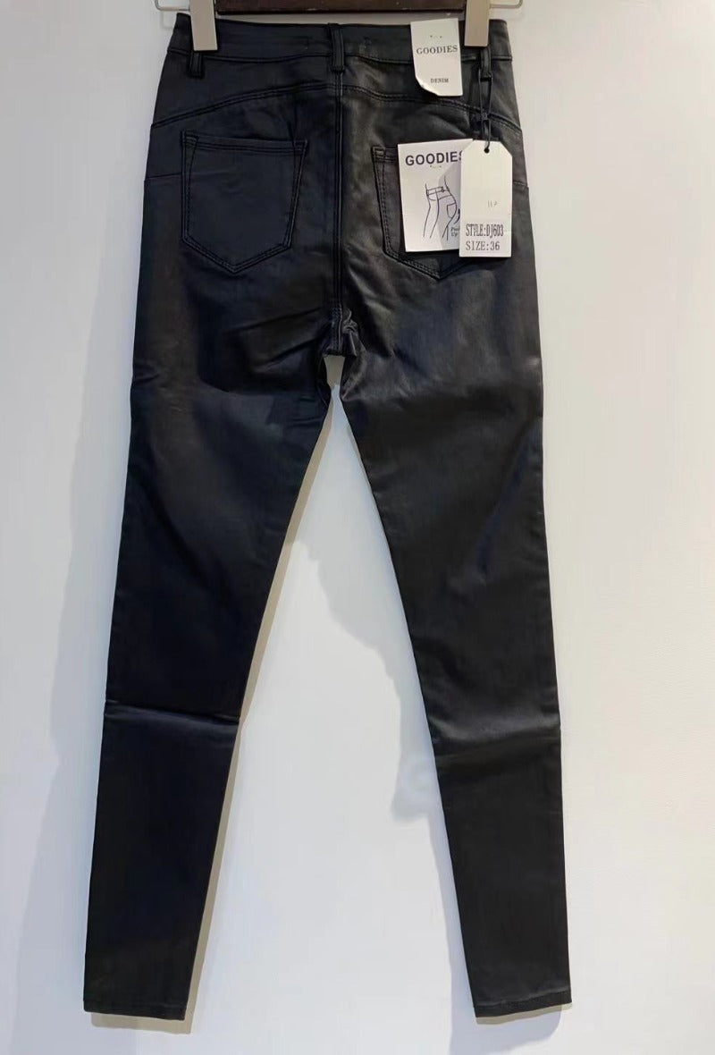 Goodies wax pleðurbuxur - highwaist
