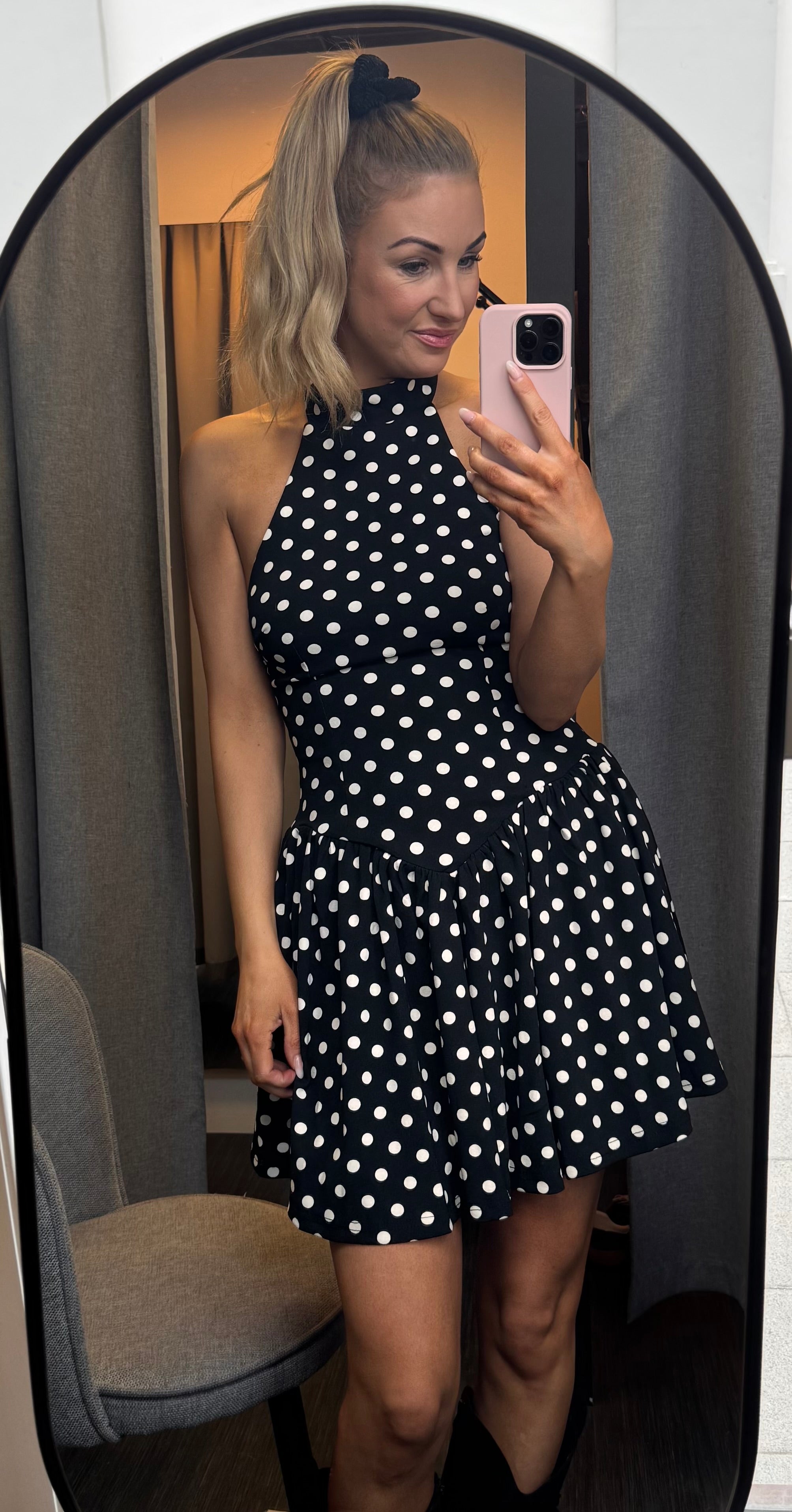 Chloe polka dot kjóll
