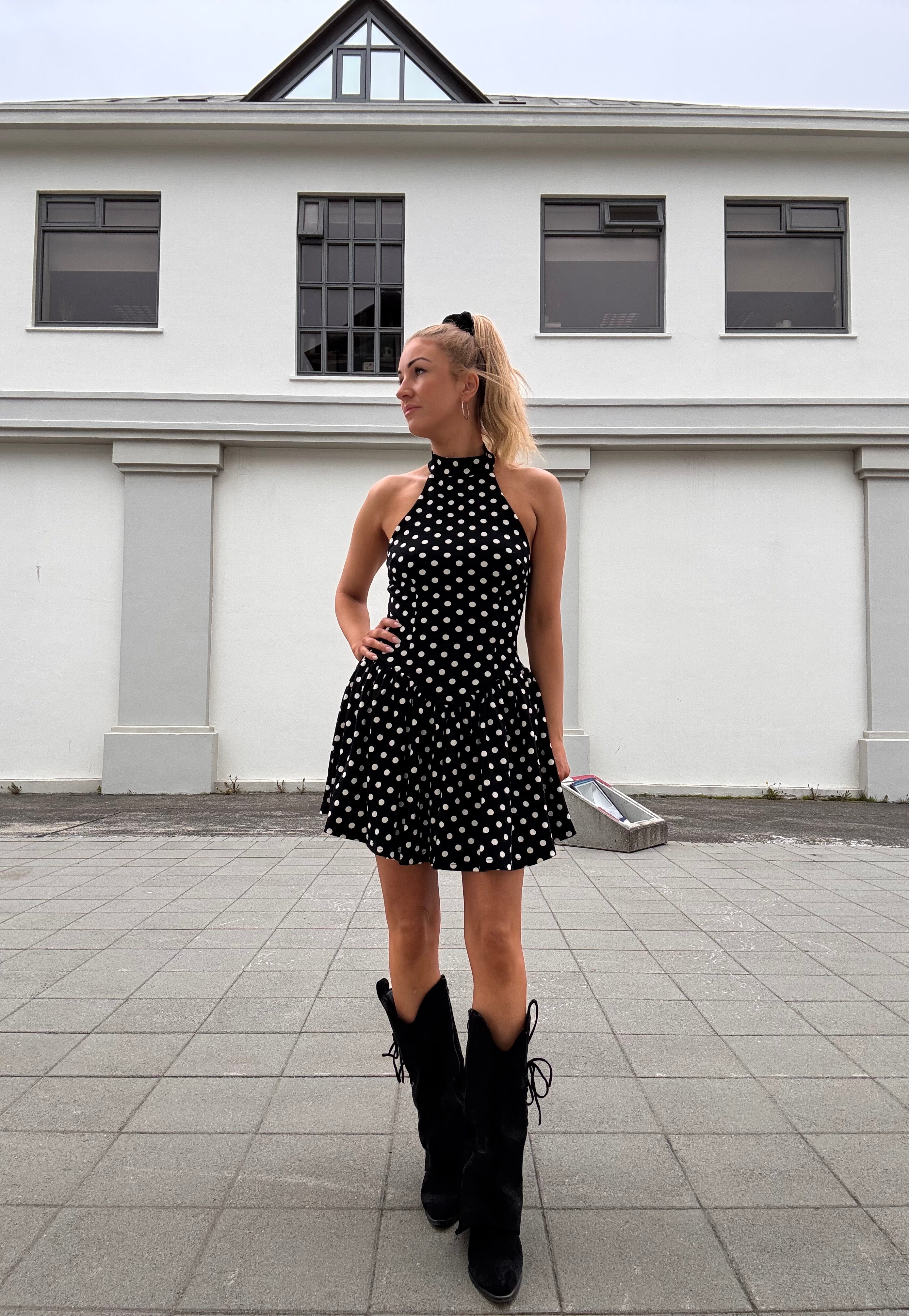 Chloe polka dot kjóll