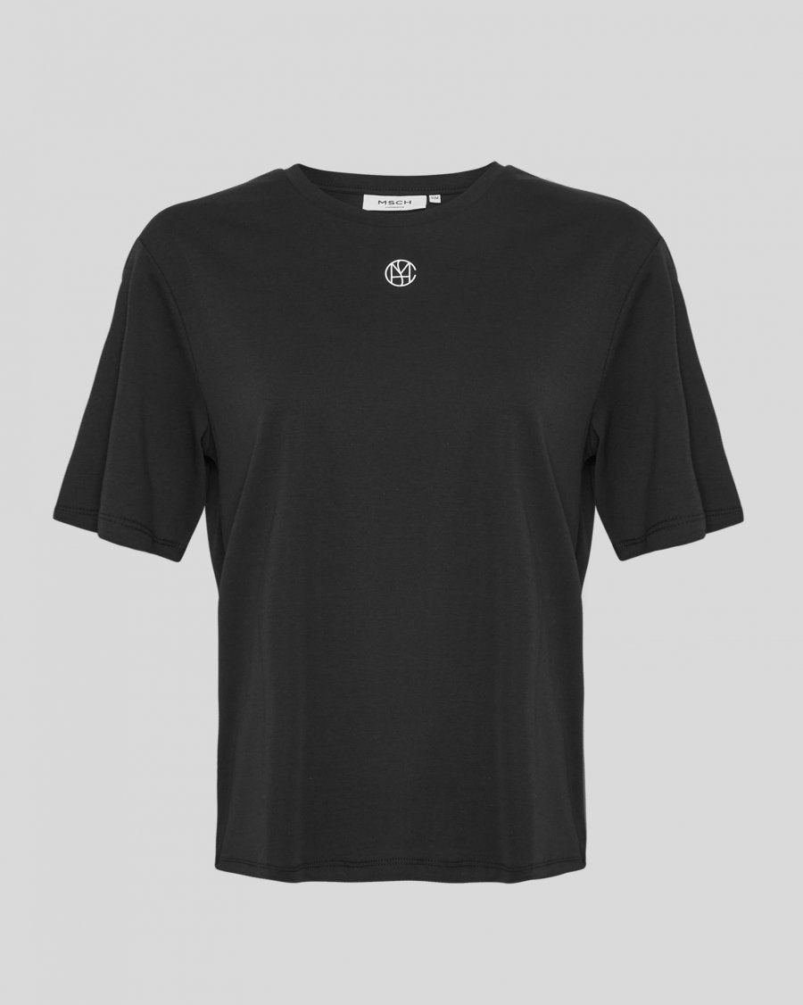 Melea icon logo t s-shirt - svartur