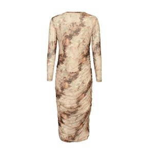 Mesh kjóll - brown gold marble