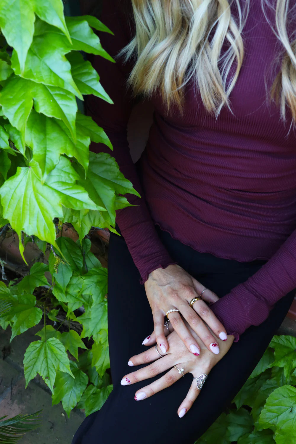 Natalia toppur - vínrauður